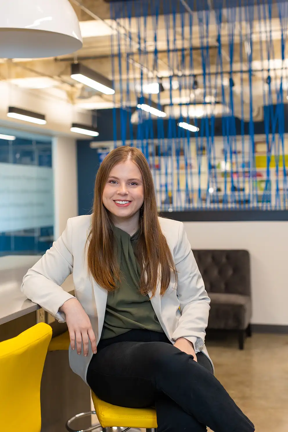 Breanna Berthelot in IPC lounge